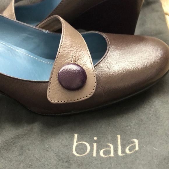 biala Shoes - Biala purple and grey wedges